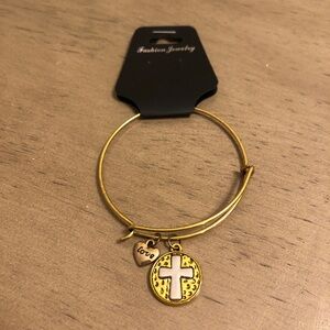 Gold and Silver Tone Cross Charm Bracelet